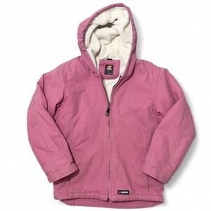 Berne Pink Barn Chore Jacket Womens Coat Size S Sherpa‎ Lined Cotton Canvas